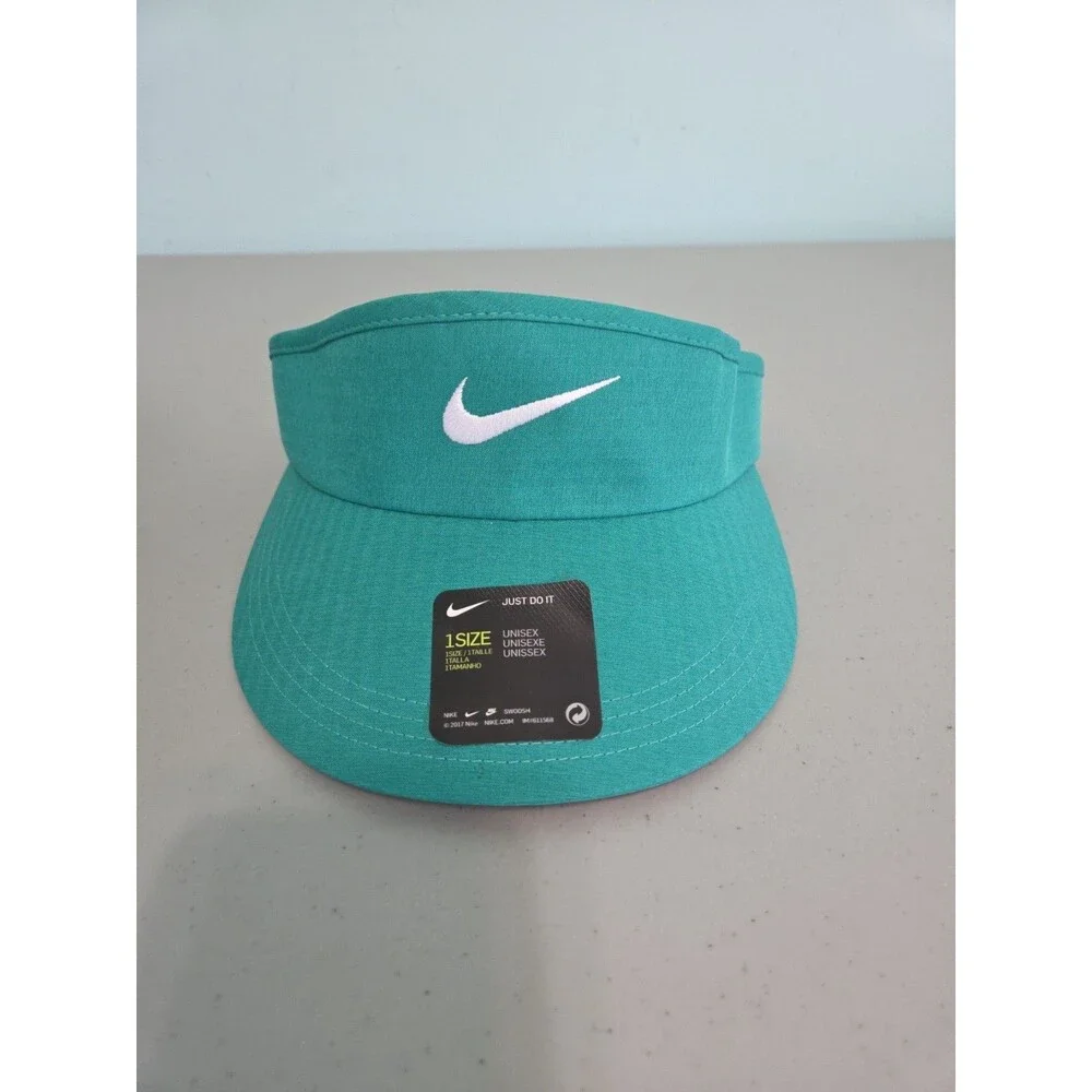 Nike Golf Hat Cap Strap Back Visor Women Wide Bill Brim Green Adjustable Golfing